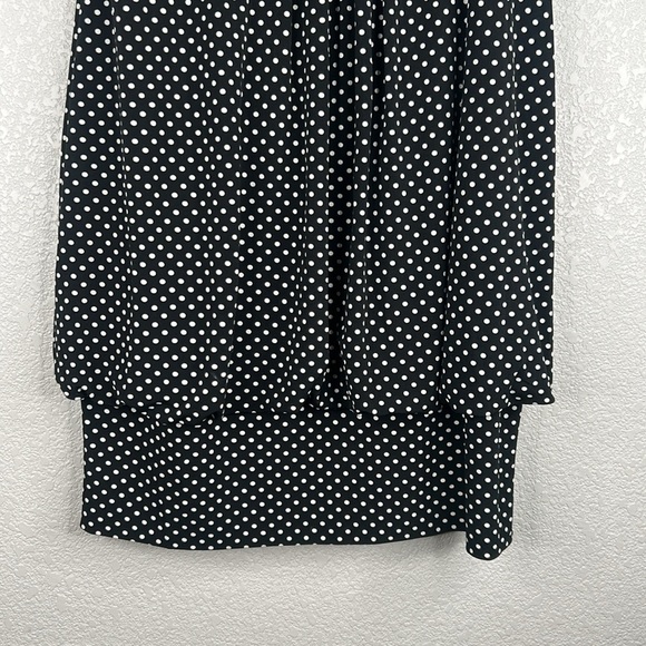 Tiana B. Black & White Polka Dot V-Neck Sleeveless Special Occasion Dress Size L - Picture 3 of 7